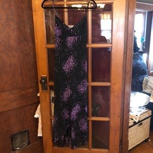 Long Purple Spaghetti Strap Dress